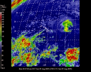 Current satellite view of Central Pacific Storms